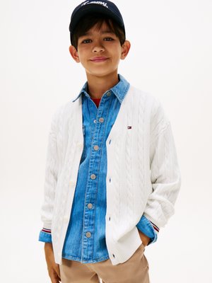 Tommy Hilfiger CABLE GLOBAL CARDI - Gilet - ivory