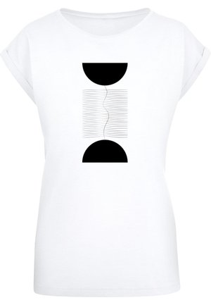 Merchcode, ABSTRACT LINES EXTENDED SHOULDER TEE - T-Shirt print - white