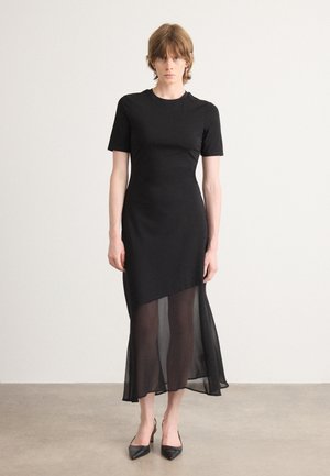 MIX MEDIA DRESS - Jersey dress - black