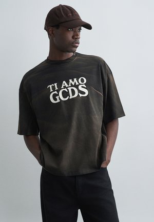 GCDS TI AMO ROUGH PRINT OVER - T-shirts med print - black