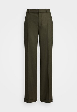 WOOL RELAXED STRAIGHT PANT - Pantaloni - loden