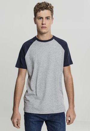 Urban Classics RAGLAN CONTRAST  - Nyomott mintás póló - grey/navy