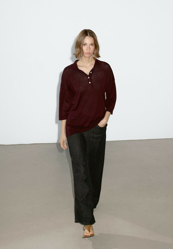 Long sleeved top - mottled bordeaux4