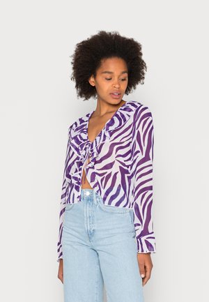 FRONT TIE RUFFLE BLOUSE - Blusa - multi coloured