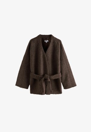 Next, STUDIO WRAP BRUSHED LOUNGE CARDIGAN - Cardigan - chocolate brown