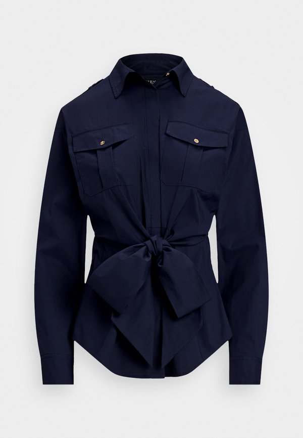 TIE FRONT COTTON BLEND SHIRT - Button-down blouse2