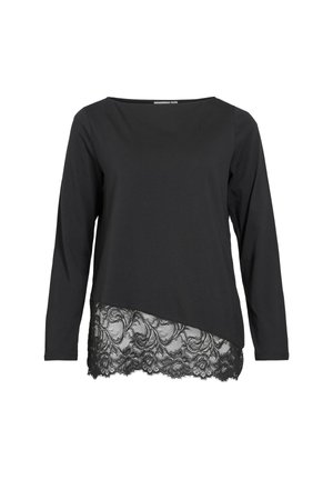 VILA, LONG SLEEVED TOP VISOLEIL LACE - T-shirt à manches longues - black