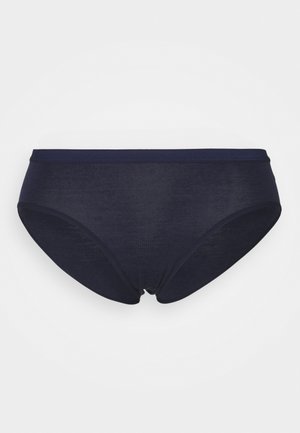 Granatowe majtki wykonane z miękkiego materiału, z gładką talią i bezszwowym designem, zapewniające komfortowe dopasowanie bez widocznych szwów.