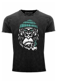 HERREN VINTAGE SHIRT Gorilla Affe Monkey Captain Sailor Seemann Printshirt EUR 20,90 - DE