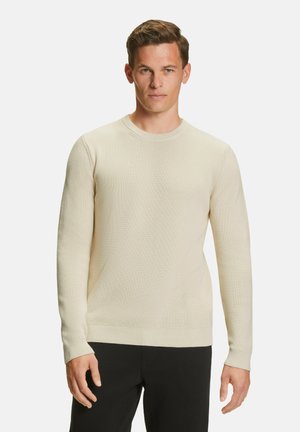 FALKE, Basic Crew Neck Cotton Structure - Strickpullover - ivory