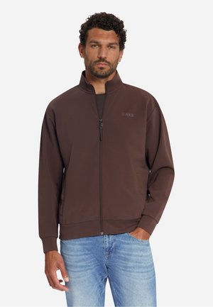 NO EXCESS, ZIP-UP SWEAT JACKET - Sweatjacke - dark brown