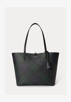 Lauren Ralph Lauren, FAUX-LEATHER LARGE REVERSIBLE TOTE BAG - Чанта за пазаруване - black