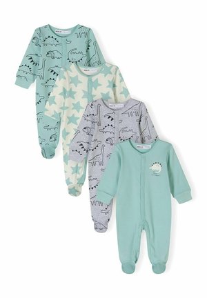 4 PACK LONG SLEEVE - Overal na spanie - mint mottled grey