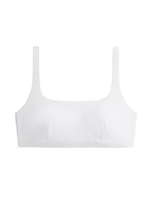 OYSHO, EMBROIDERED MEDIUM-SUPPORT SPORTS BRA - Brassières de sport à maintien normal - white
