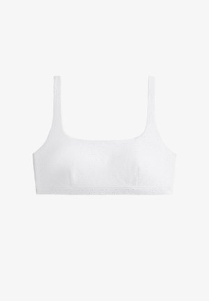 OYSHO, EMBROIDERED MEDIUM-SUPPORT SPORTS BRA - Brassières de sport à maintien normal - white