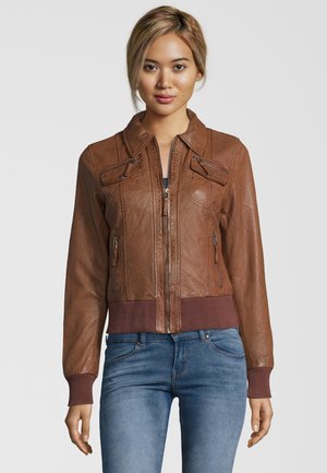 Leather jacket - cognac