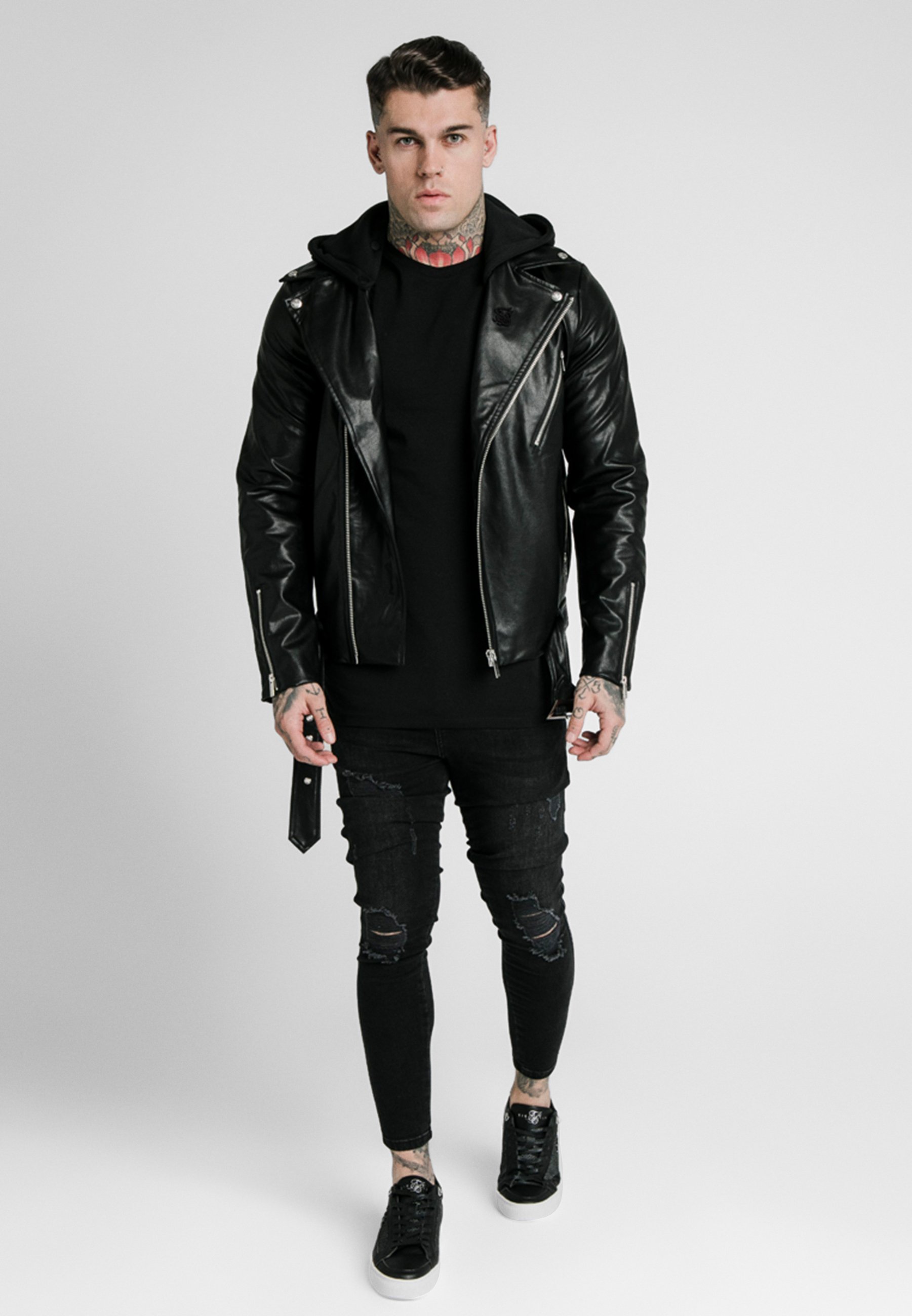 Siksilk Biker - Keinonahkatakki - Black/Musta - Zalando.fi