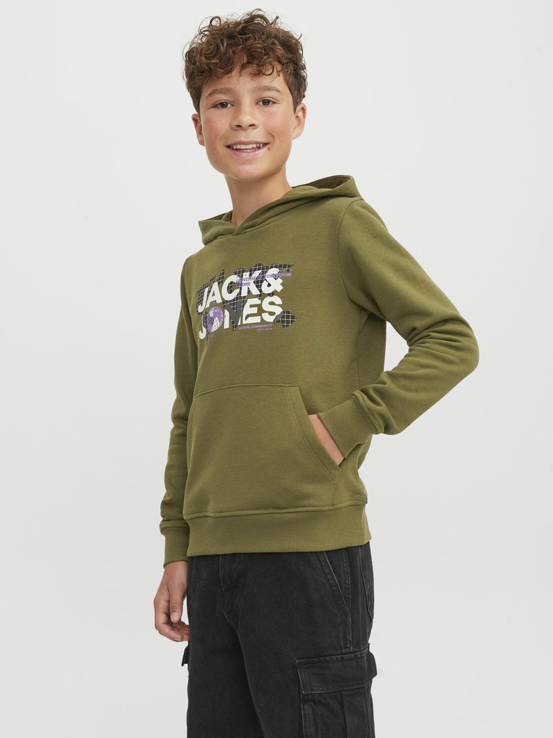 Jack & Jones Junior - JCODUST HOOD - Jersey con capucha - olive branch, Ampliar