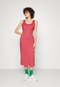 Lauren Ralph Lauren SLUB JERSEY SLEEVELESS DRESS - Vestido de malha - red sky