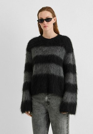 Rouge Edit, KNITTED PULLOVER ROUND NECK - Pullover - meteorite