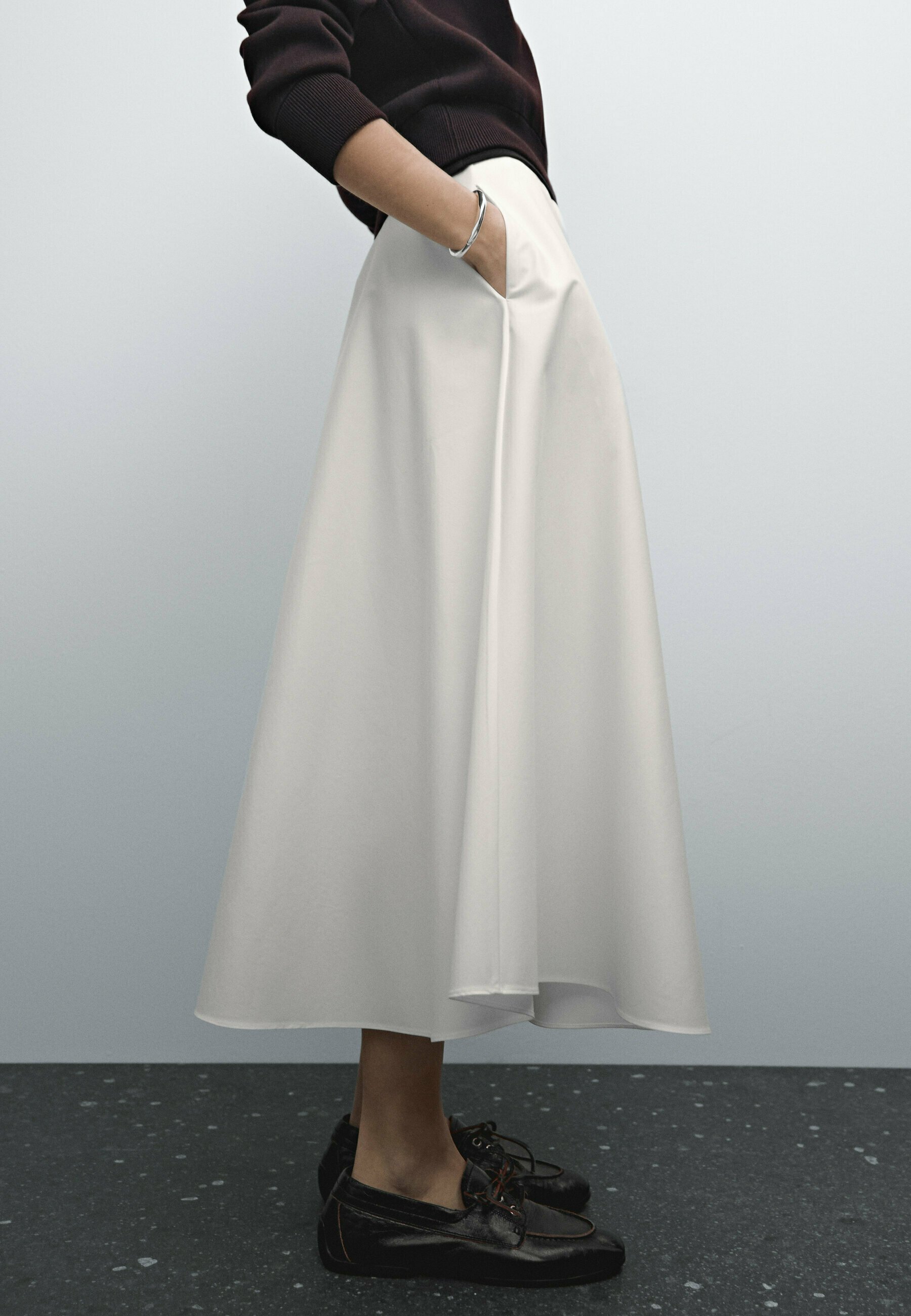 Massimo Dutti A-line skirt - white - Zalando.co.uk