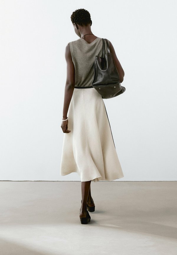 FLOUNCE MIDI - A-line skirt - BEIGE2