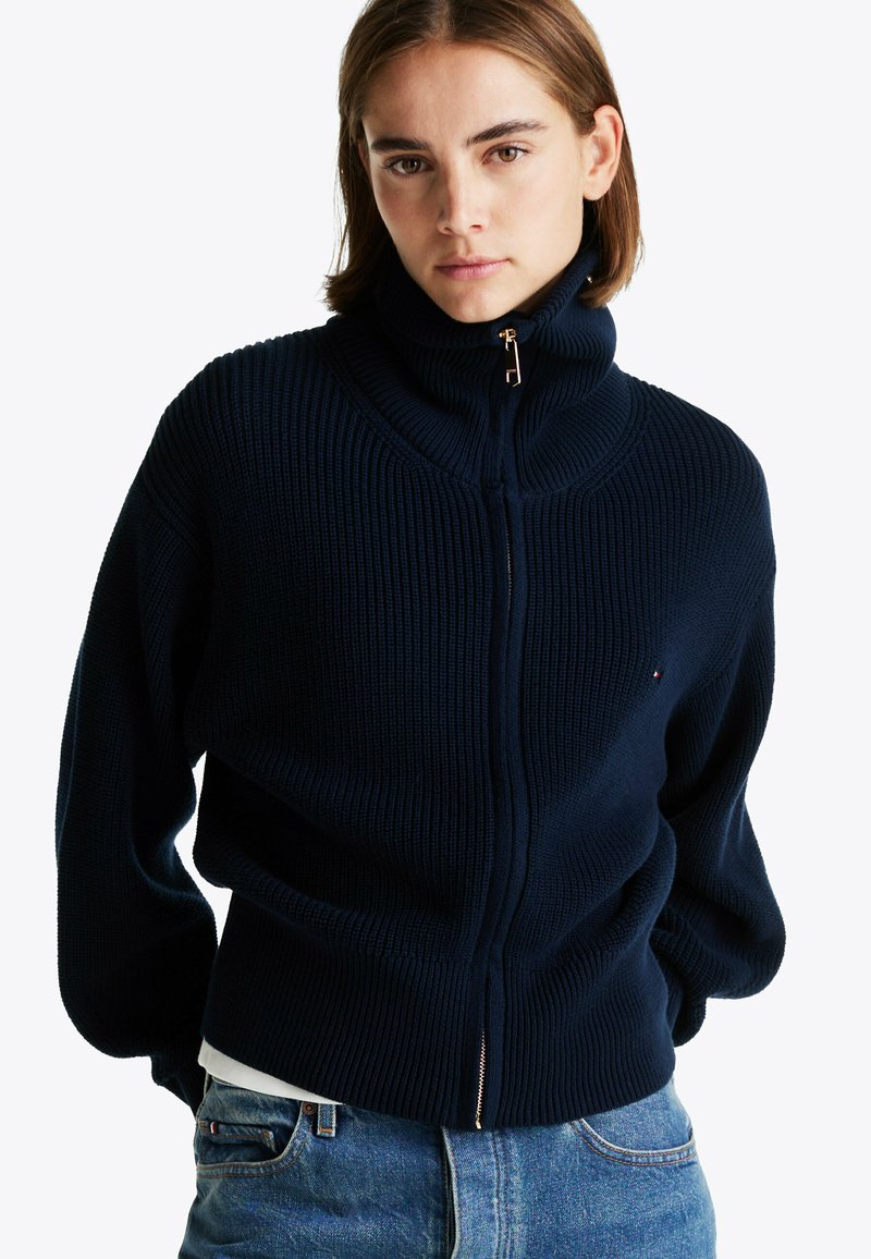 Tommy Hilfiger STITCH ZIP-THRU - Chaqueta de punto - dark night navy
