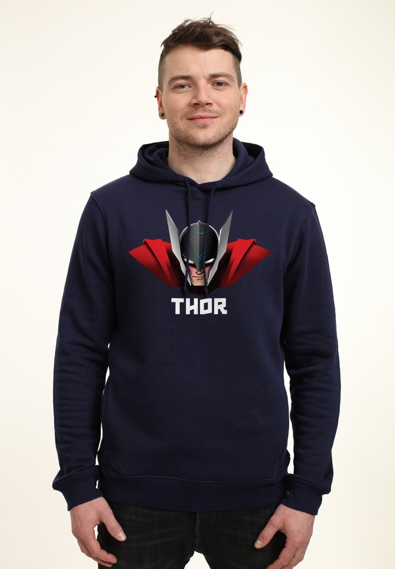 Marvel AVENGERS CLASSIC SHAPE THOR - Jersey con capucha - navy blue