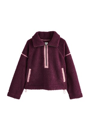 REGULAR FIT - HALF ZIP - Fleecepaita - berry red