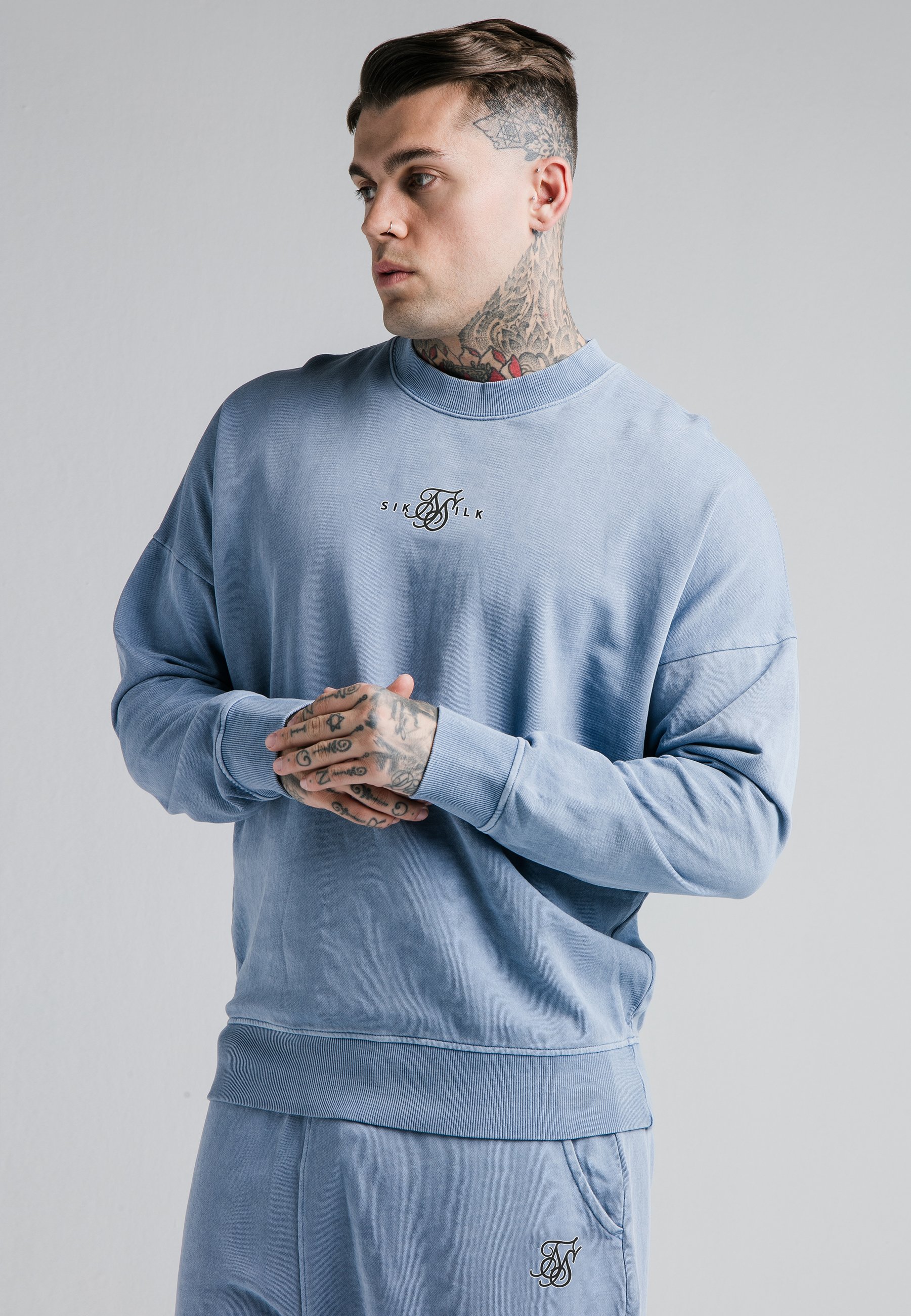 SIKSILK CREW - Sudadera - washed blue/blue denim - Zalando.es