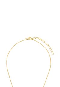 Collar de cadena de oro que presenta un diseño fino y delicado con un cierre de langosta y una extensión de cadena ajustable para variar la longitud.