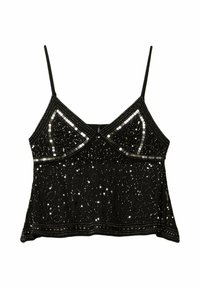 Stradivarius EMBROIDERED STRAPPY - Top - black