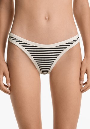 STRIPE MEDIUM-COVERAGE WITH TRIM - Spodní díl bikin - black