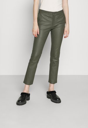 Pantaloni di pelle - olive