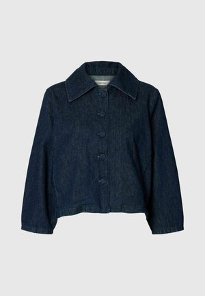 Selected, DENIM JACKET 3/4 SLEEVED - Spijkerjas - dark blue denim