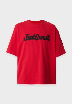 Just Cavalli, BLOGO EMBROIDERY - Тениска с щампа - ribbon red
