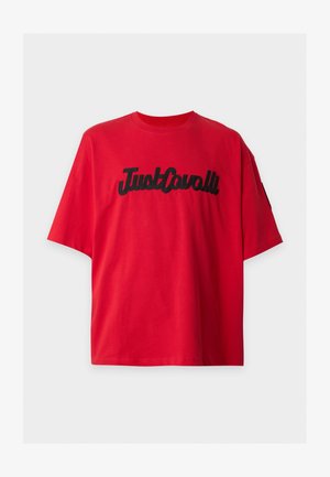 Just Cavalli, BLOGO EMBROIDERY - Тениска с щампа - ribbon red