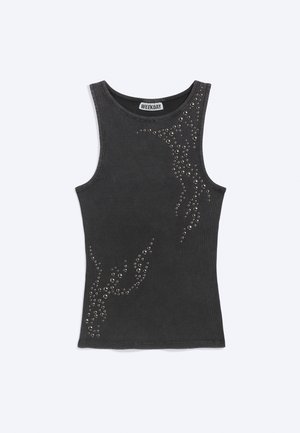 Weekday, STUD TANK - Topp - grey dark