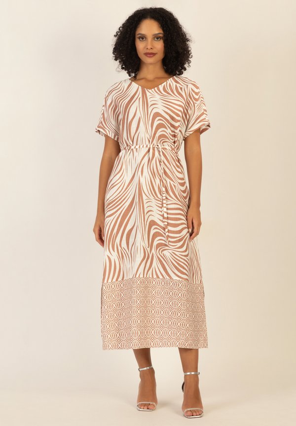 Freizeitkleid - creme terrakotta