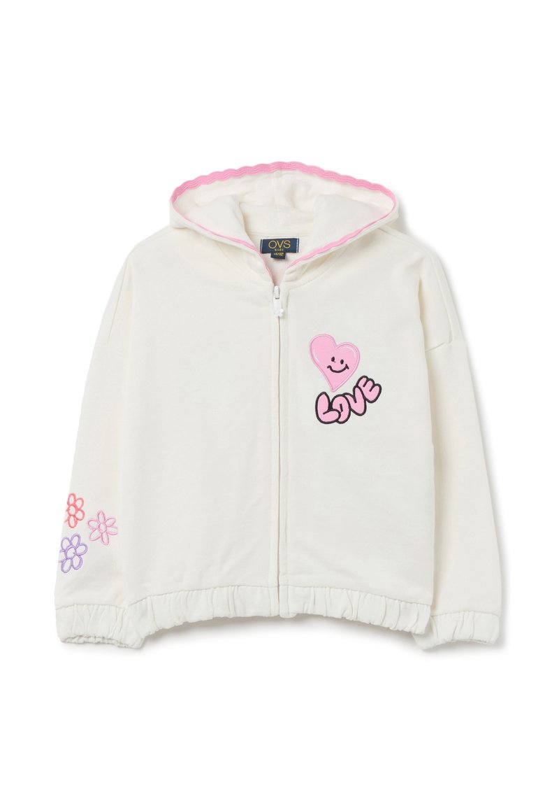 OVS - WITH HOOD AND POWER PRINT - Zip-up sweatshirt - white, Enlarge