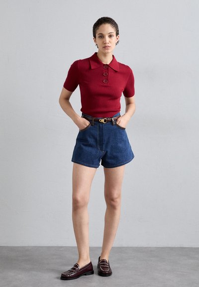 sandro CARDIGAN LOOK CHEMISE MIXE - Poloskjorter - cerise