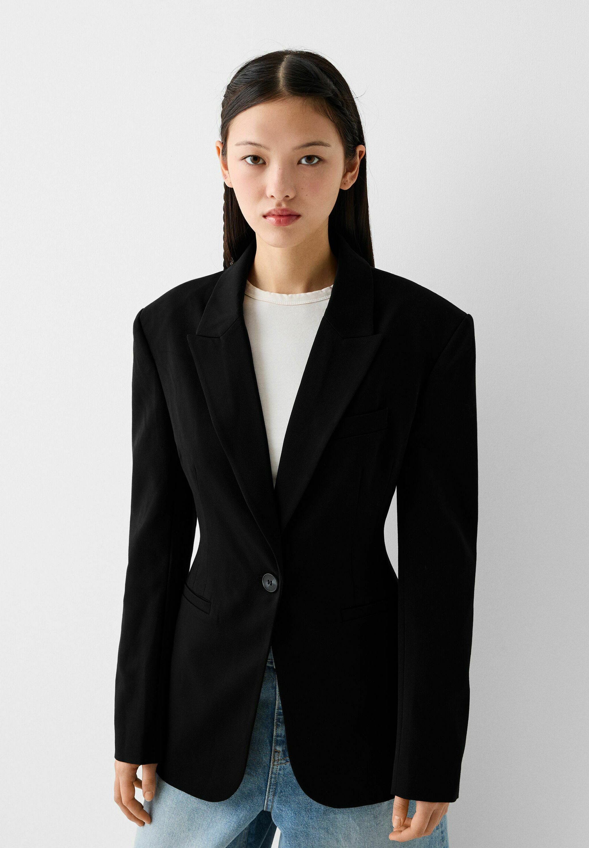 CECIL Blazer en soie pour femmes en Noir | CECIL