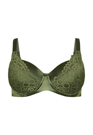 Devoted By Zizzi, GEPOLSTERTER BÜGEL-BH MIT SPITZE - Σουτιέν με μπανέλα - grün