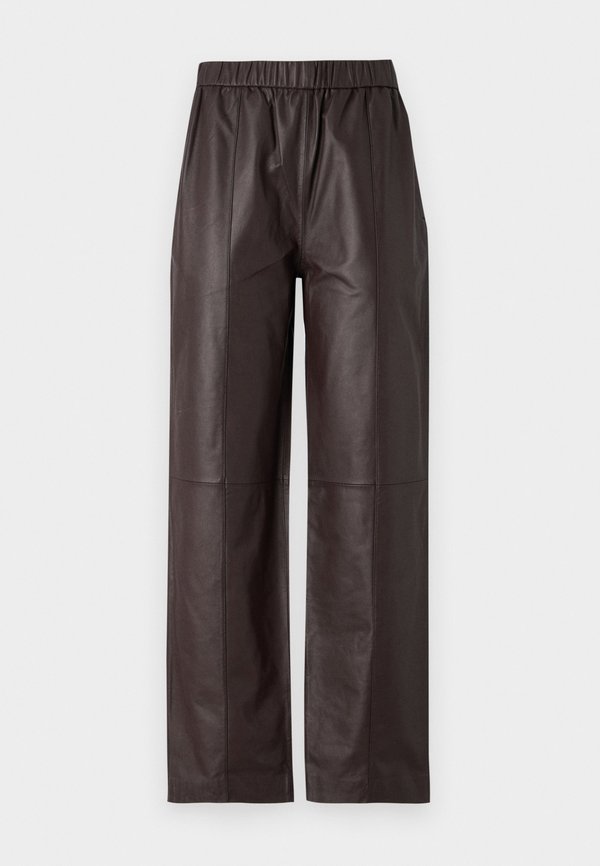 JIMONE - Leather trousers - chocolate plum4