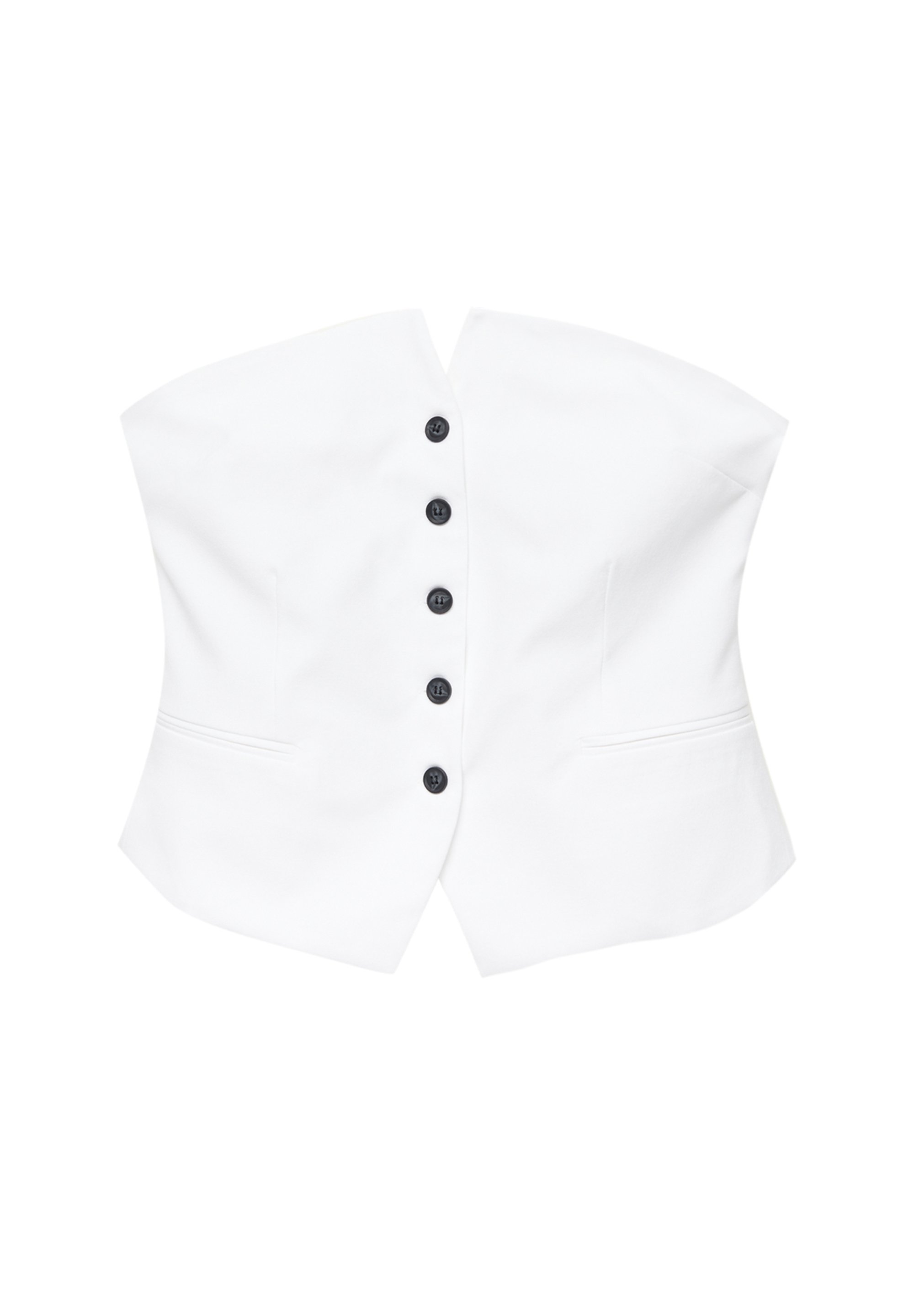 White strapless top
