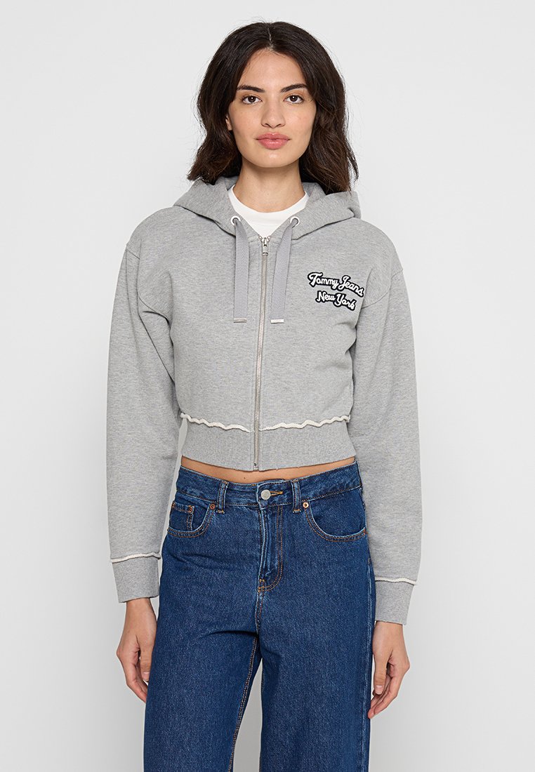 Tommy Jeans Sweater met rits grijs