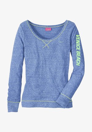 Langarmshirt - blau-meliert