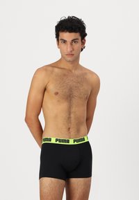 Puma MEN EVERYDAY 4 PACK  - Boxer alsónadrág - green/yellow/black