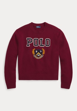 LOGO CREST WOOL CREWNECK SWEATER - Svetrík - rich ruby