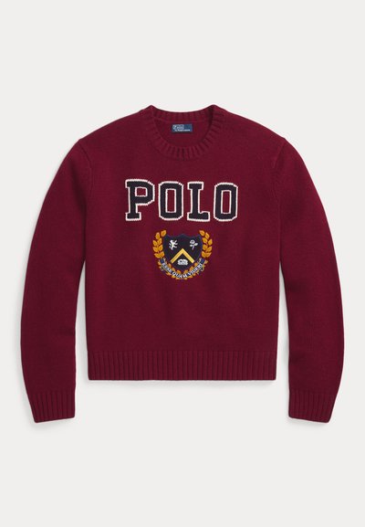 Polo Ralph Lauren LOGO CREST WOOL CREWNECK SWEATER - Džemperis - rich ruby